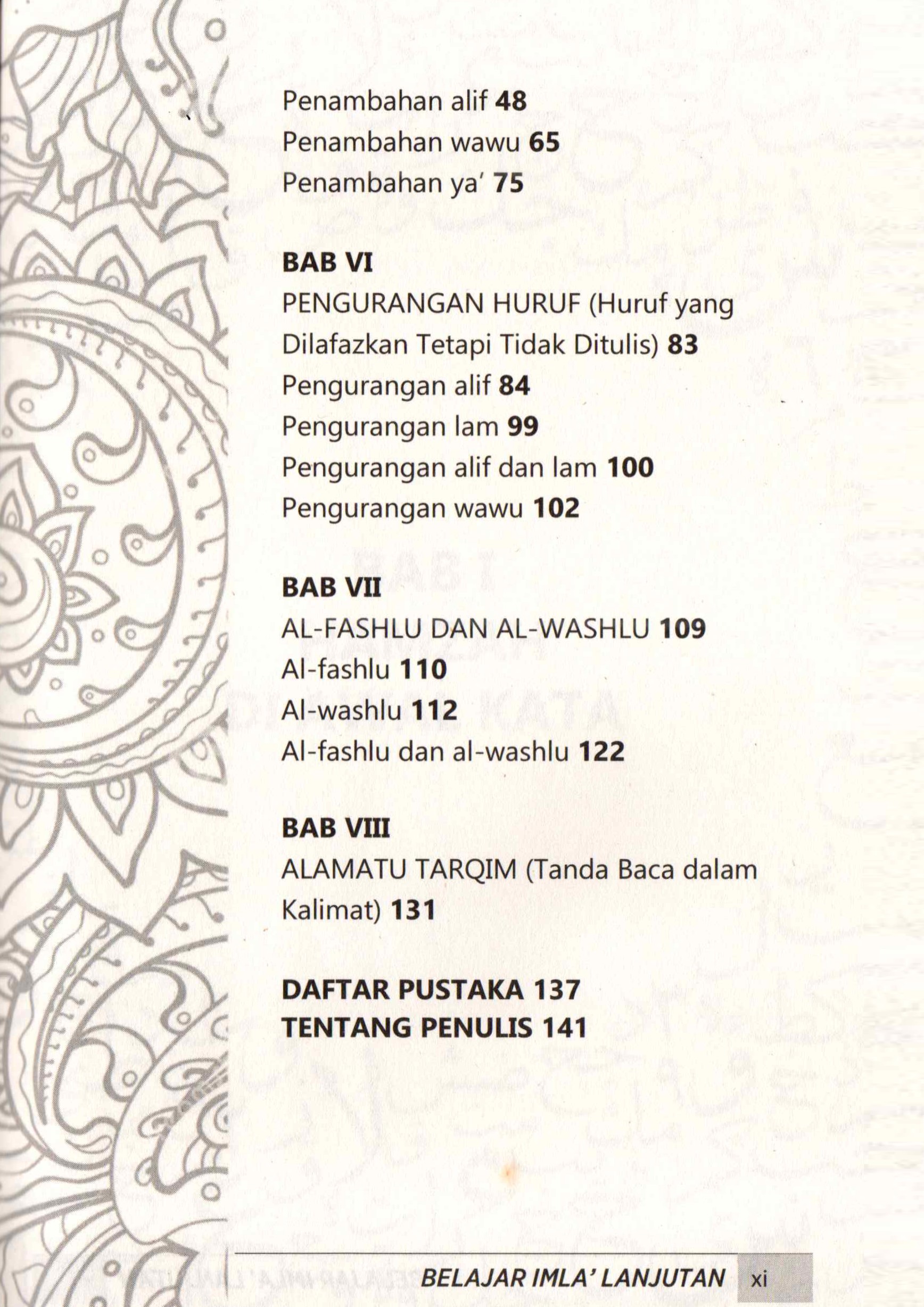 DAFTAR ISI BUKU IMLA LANJUTAN- 2